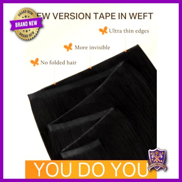 18 Inch Tape In Weft Hair Extensions 50g Human Hair Seamless Invisible